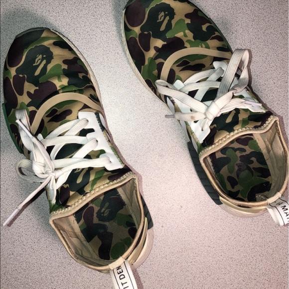 adidas gazelle silver green womens Hype Stew Sneakers Detroit Adidas NMD R1 Bape Olive Camo Camouflage BA7326  2016 Men's Size 6.5 main image 0